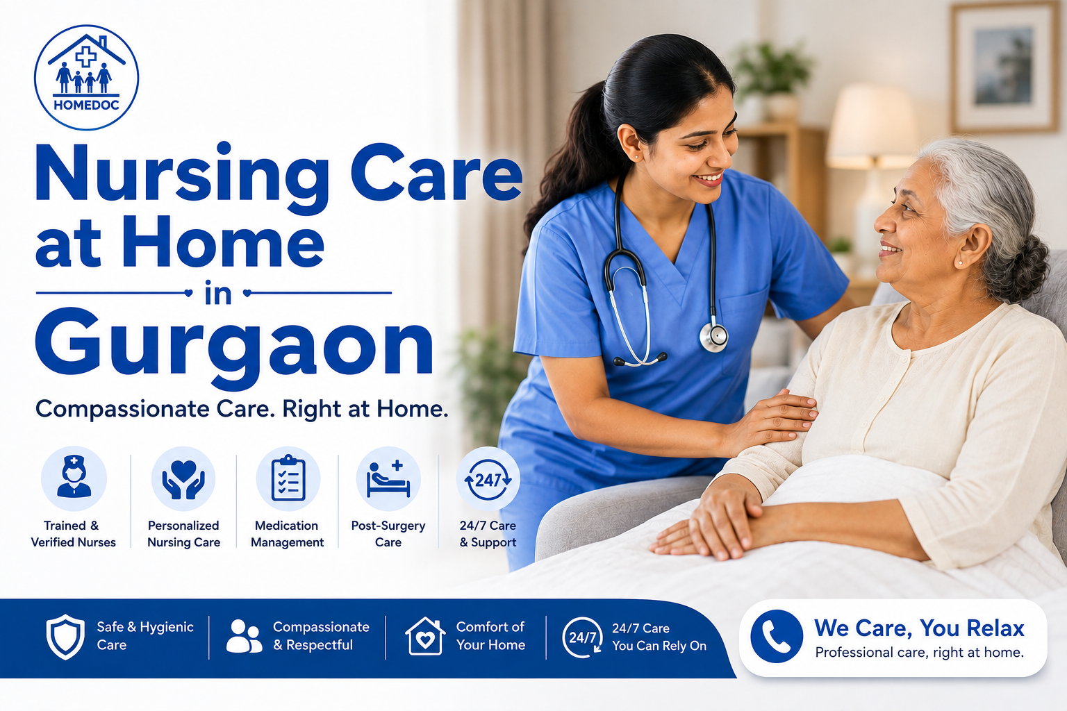 You are currently viewing Nursing Care at Home in Gurgaon – Professional Home Nursing Services by HomeDoc