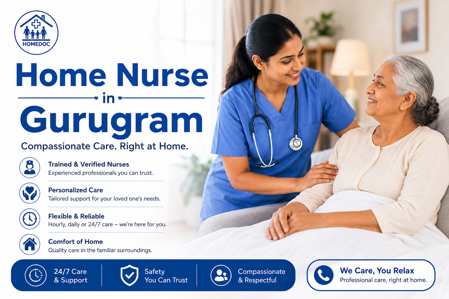 You are currently viewing Home Nurse in Gurugram – Professional Nursing Care at Home by Homedoc